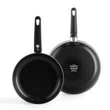 Cambridge Healthy Ceramic Non-Stick 24 cm and 28 cm Frying Pan Skillet Set, PFAS-Free, Induction, Oven Safe, Black