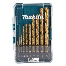Makita D-72849 HSS TiN Drill Bit Eco Set 10 Piece, Straight Shank, 1-10mm