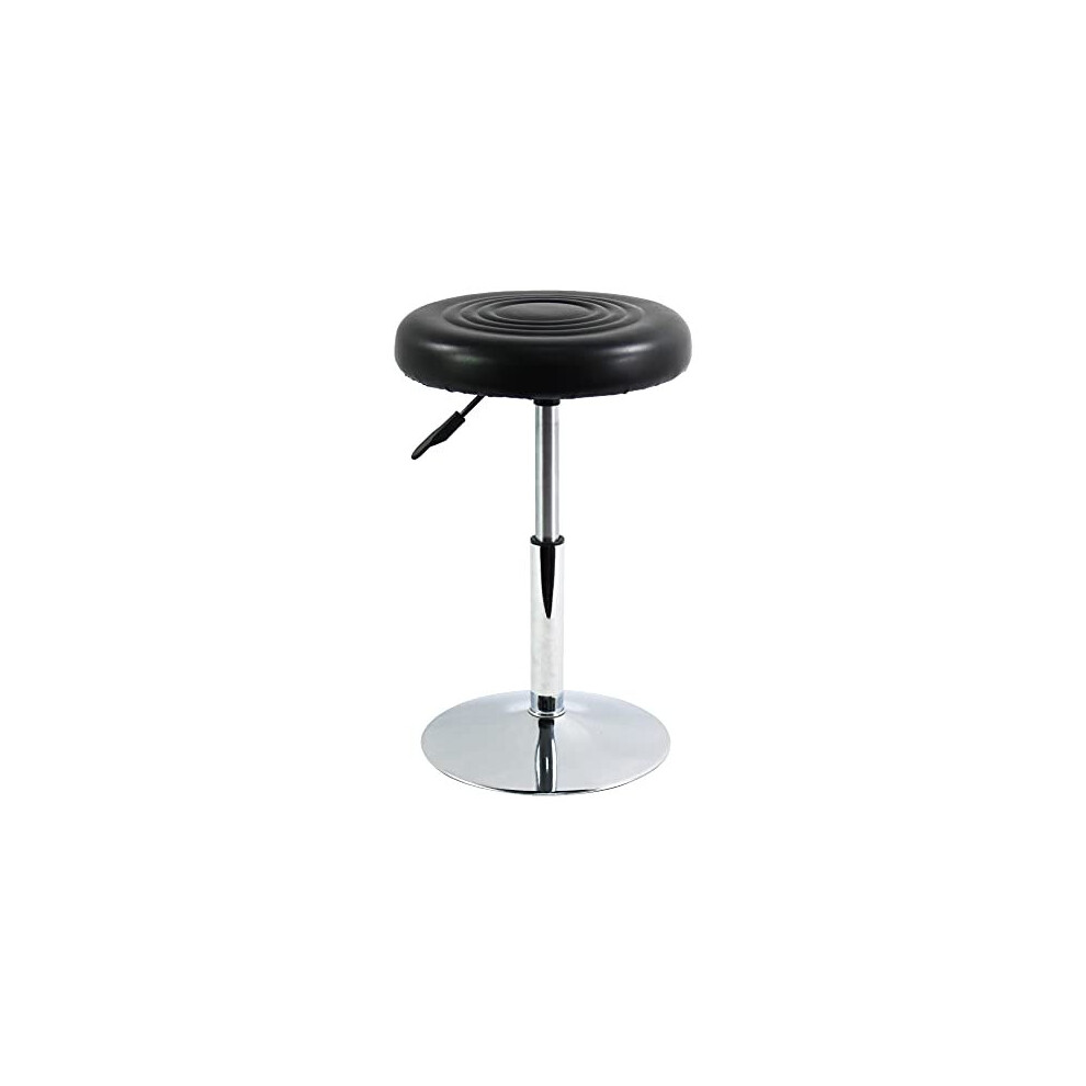 PU Leather Short Round Cushion Barber Shop Stool Height Adjustable Swivel Workshop Home Kitchen Short Bar Stools without Backrest Stool Small(Black)
