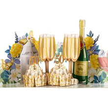 - 50th Wedding Anniversary Pop Up Card | 3D Golden Wedding Anniversary Cards | Handmade