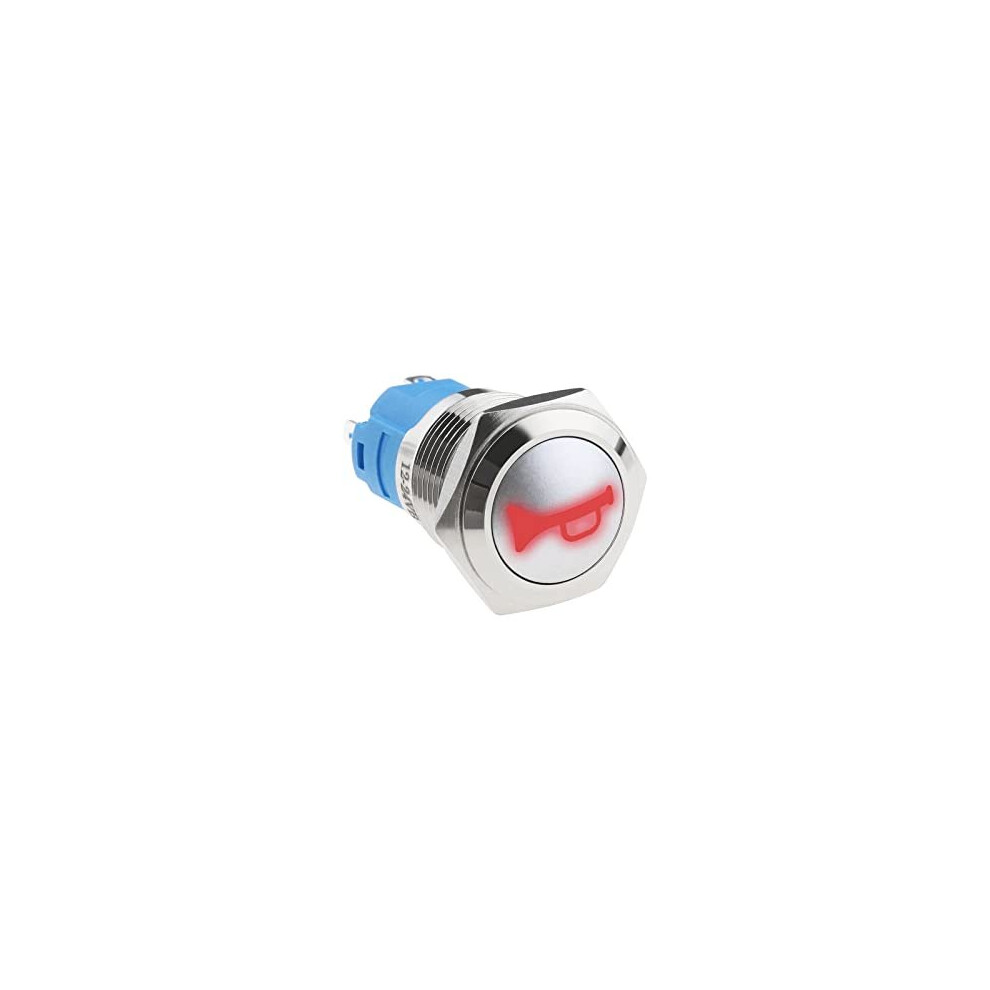 Car Horn Button Switch 12V 16Mm Momentary Push Button Switch Led On/Off Switch Reset Switch For 12 Volt Vehicle Trucks Suvs Rvs Boats Red/Light 6975498018186