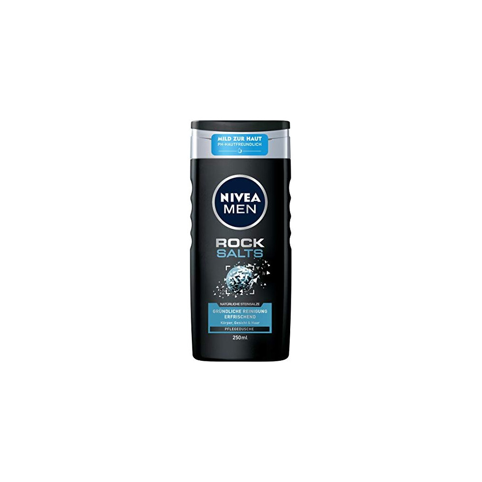 Rock Salts Shower Gel (250 ml),Refreshing Shower Gel with Natural Stone Salts, pH-Skin-friendly Shower Gel for Body, Face and Hair