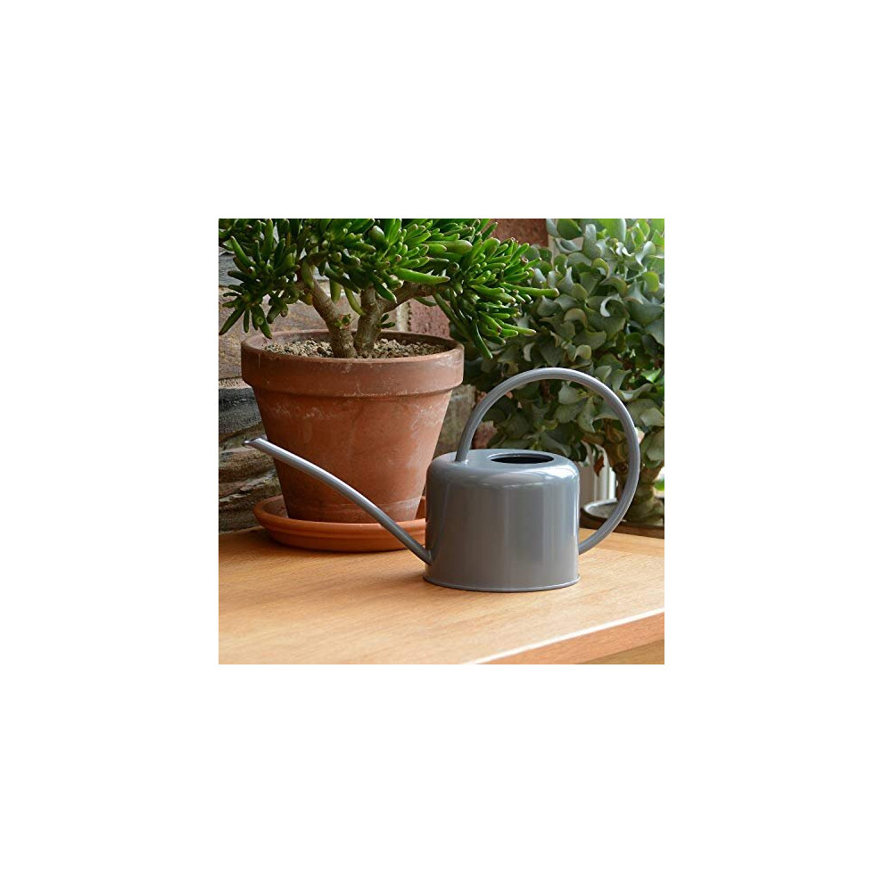 Ckb Ltd Small 1.1L Indoor Watering Can - Coloured Galvanised Powder Coated Steel - For Houseplants Contemporary Metal Design With Narrow Spout And