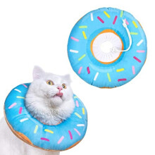 Pet Protective Collar,Adjustable Donut Cat Recovery Collars Cute Soft Cone,Pets Neck Elizabethan Collar Anti-Bite Lick Surgery Wound Healing for Cats