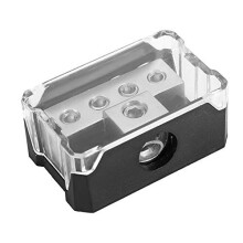 Power Distribution Block for Car Audio - 1 0GA In, 4x 4GA Out, Car Amp Splitter, Alloy Plastic, High Temp, Easy Install