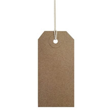 Strung Tags Brown Reinforced Card Clothing Parcel Label String Hanging Gift Swing Tickets Kraft Hang Price Labelling 96mm x 48mm (Pack of 200)