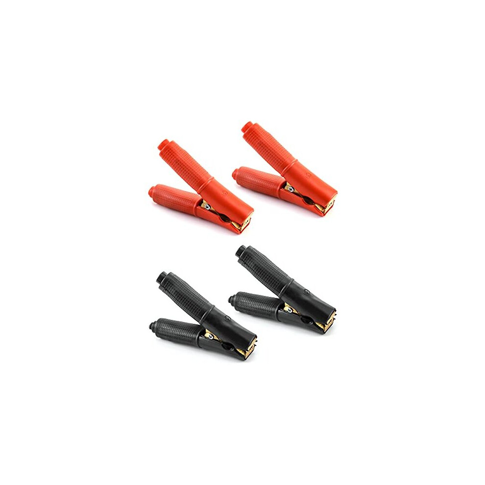 Qwork 4 Pack 100A Jump Lead Clamps, Heavy Duty Pure Copper Crocodile Clamps Alligator Clips, Car Booster Cable Clips Battery Clamps For Car Auto (2 734900616619