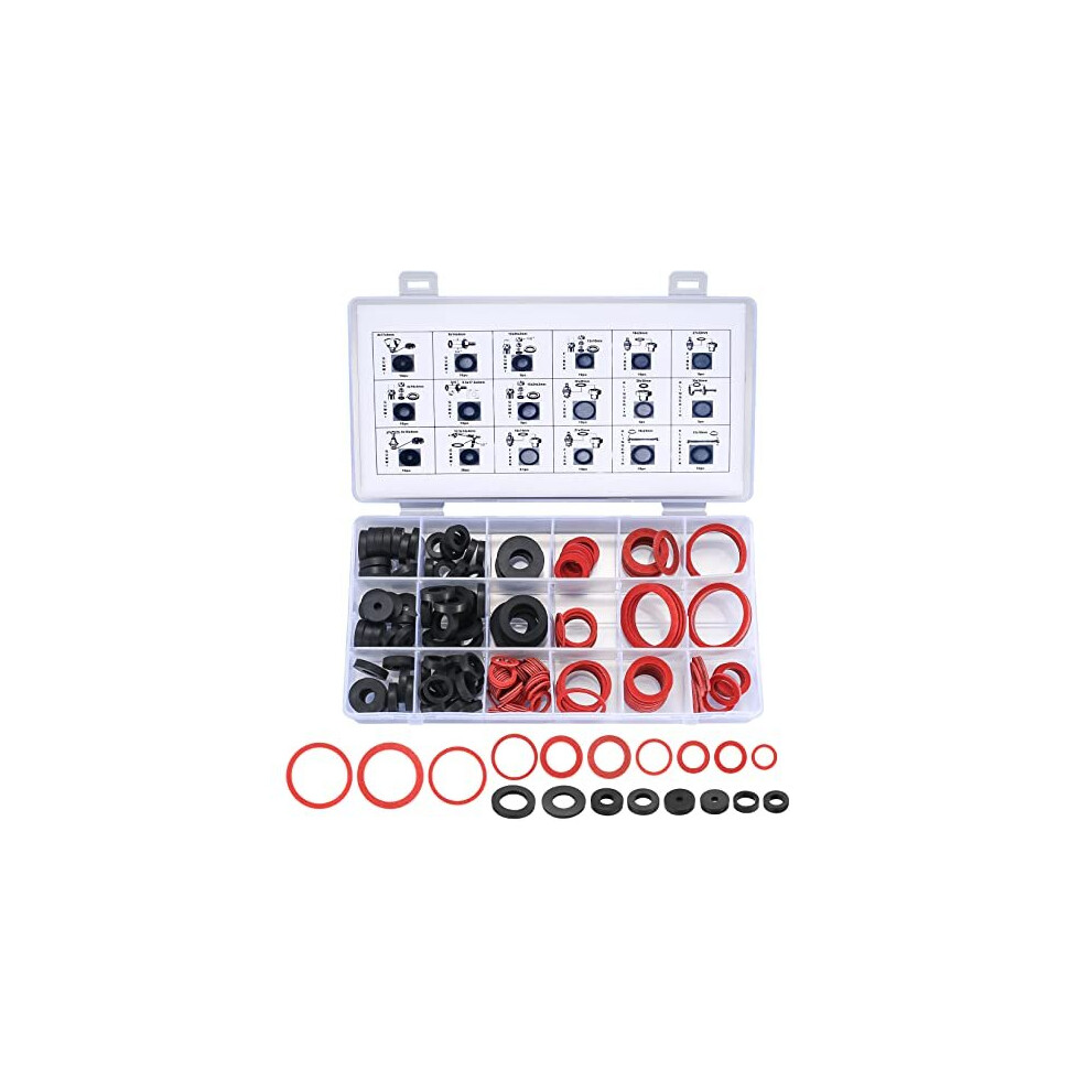 202 Pcs Rubber O Ring Gasket Kit, Rubber Sealing Hose Washers Set, Assortment Kit For Tap Seal Plumbing Washer Seals Auto Quick Repair O Rings 601549867514