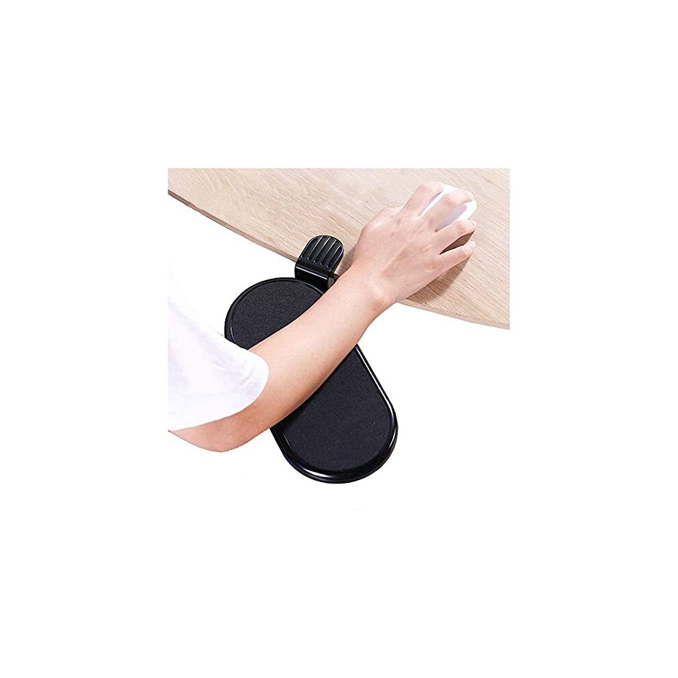 Ergonomic Arm Rest Support for Desk Armrest Pad Rotating Wrist Rest Holder (Black)