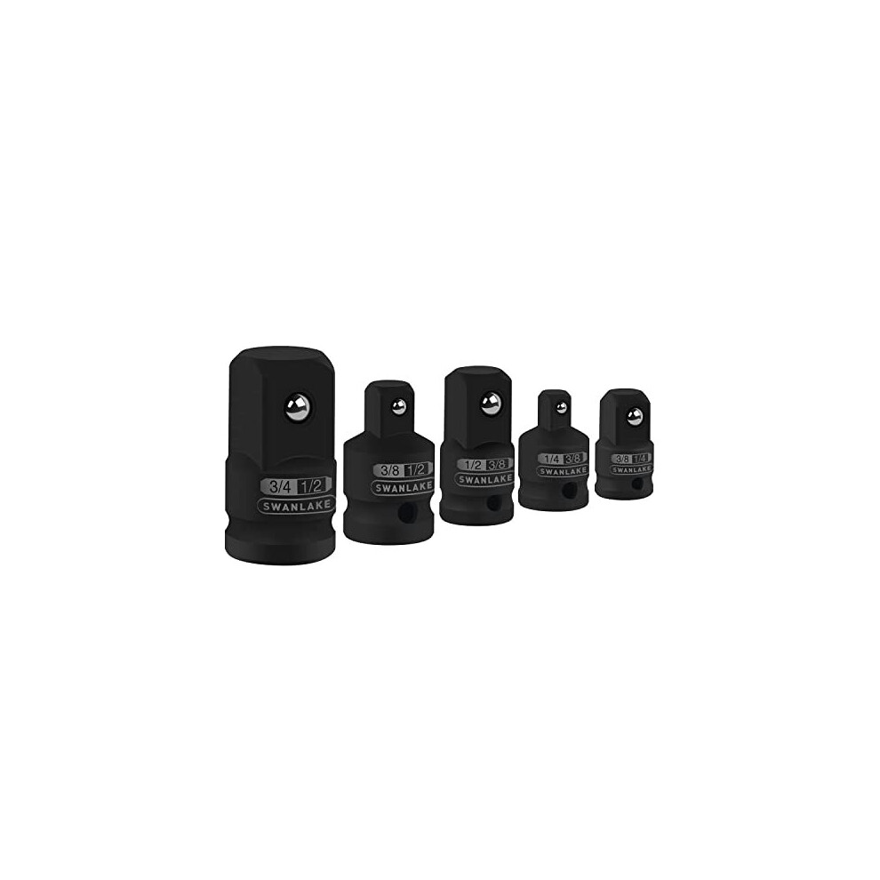 Photos - Power Tool Accessory SWANLAKE 5 Piece Impact Adapter and Reducer Set , Standard SAE Socket Adapter Sizes, 1/4, 3/8, 1/2" , Cr-V Steel ,Impact Dri