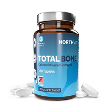 Total Bone Calcium Mineral Complex, 180 Vegetarian Tablets (3 Month Supply), High Strength Osteo Tablets for Strong Bones & Teeth, Provides 100% NRV