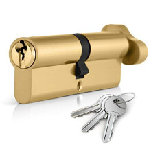 XFORT Brass 55T/45 Thumb Turn Euro Cylinder Lock (100mm), Euro Door Barrel Lock with 3 Keys, Anti-Bump, Anti-Drill, Anti-Pick Door Lock with Key,