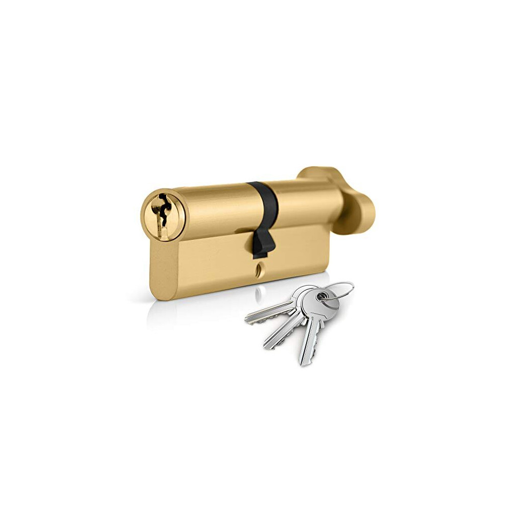 Xfort Brass 55T/45 Thumb Turn Euro Cylinder Lock (100Mm), Euro Door Barrel Lock With 3 Keys, Anti-Bump, Anti-Drill, Anti-Pick Door Lock With Key, 5060568904580