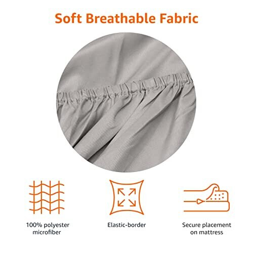 Amazon Microfiber Fitted Sheets, Dark Grey, 150 x 200 x 30 cm 2