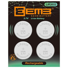 LIR2032H Rechargeable Battery with 4PCS 3.7V Lithium-ion Coin Button Cell Batteries 70mAh Can Replace ML2032 for Car Remote Key Fob Watch(4)
