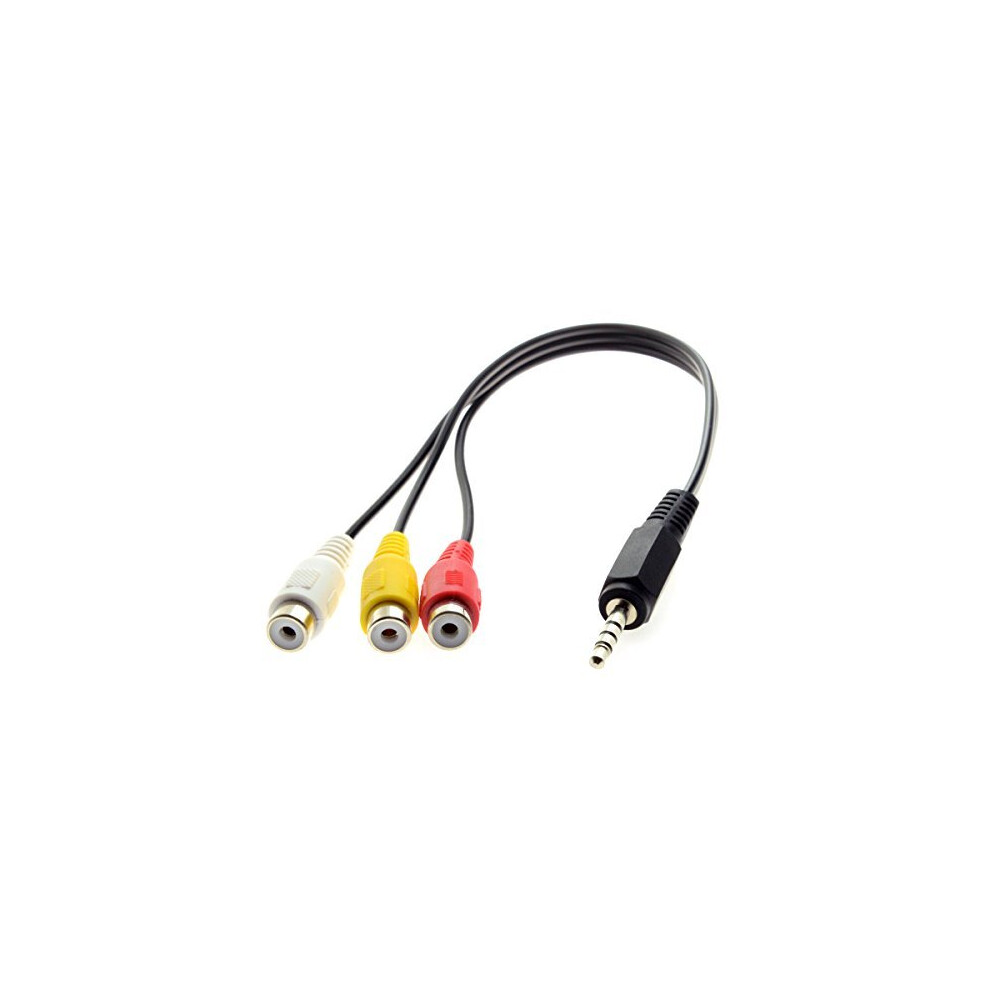 Cy 3.5Mm 1/8" Male Stereo Car Aux To 3 Rca Av Female Cord Audio Video Composite Cable 20Cm 652065526812