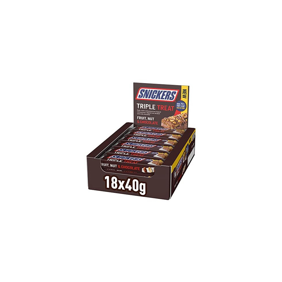 Snickers Triple Treat Fruit & Nut Chocolate Bars, Healthy Snacks, Bulk Chocolate, Easter Gift, Birthday Gift,18X40g