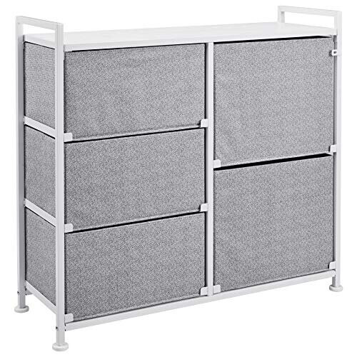 Amazon Fabric 5-Drawer Storage Organizer Unit for Closet, White 2