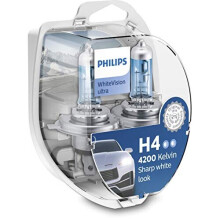Philips Automotive 12342WVUSM Bombilla halógena WhiteVision, efecto xenón WhiteVision H4 60/55 W 12 V