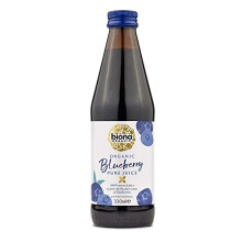 Organic Blueberry Juice, 330ml - 100% Pressed Pure Juice from Organic Farms - Not from Concentrate - No Preservatives or Additives - Suitable for