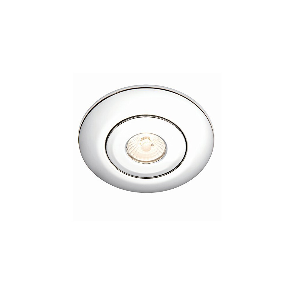 Modern Chrome Low Voltage To 240V Mains Voltage Gu10 Recessed Downlight Converter - Converts Holes Ranging From Approx. 65Mm To 125Mm 5016087920884