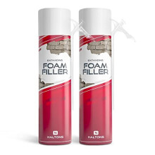 Haltons Expanding Foam Filler Ready To Use No Tools Required Waterproof Caulk Spray Sealant, 2 Pack