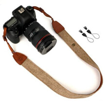Weave Camera Canvas Neck Shoulder Camera Strap with Quick Release Buckles Vintage Print Soft Camera Straps for Women Men All DSLR SLR Cameras (Brown)