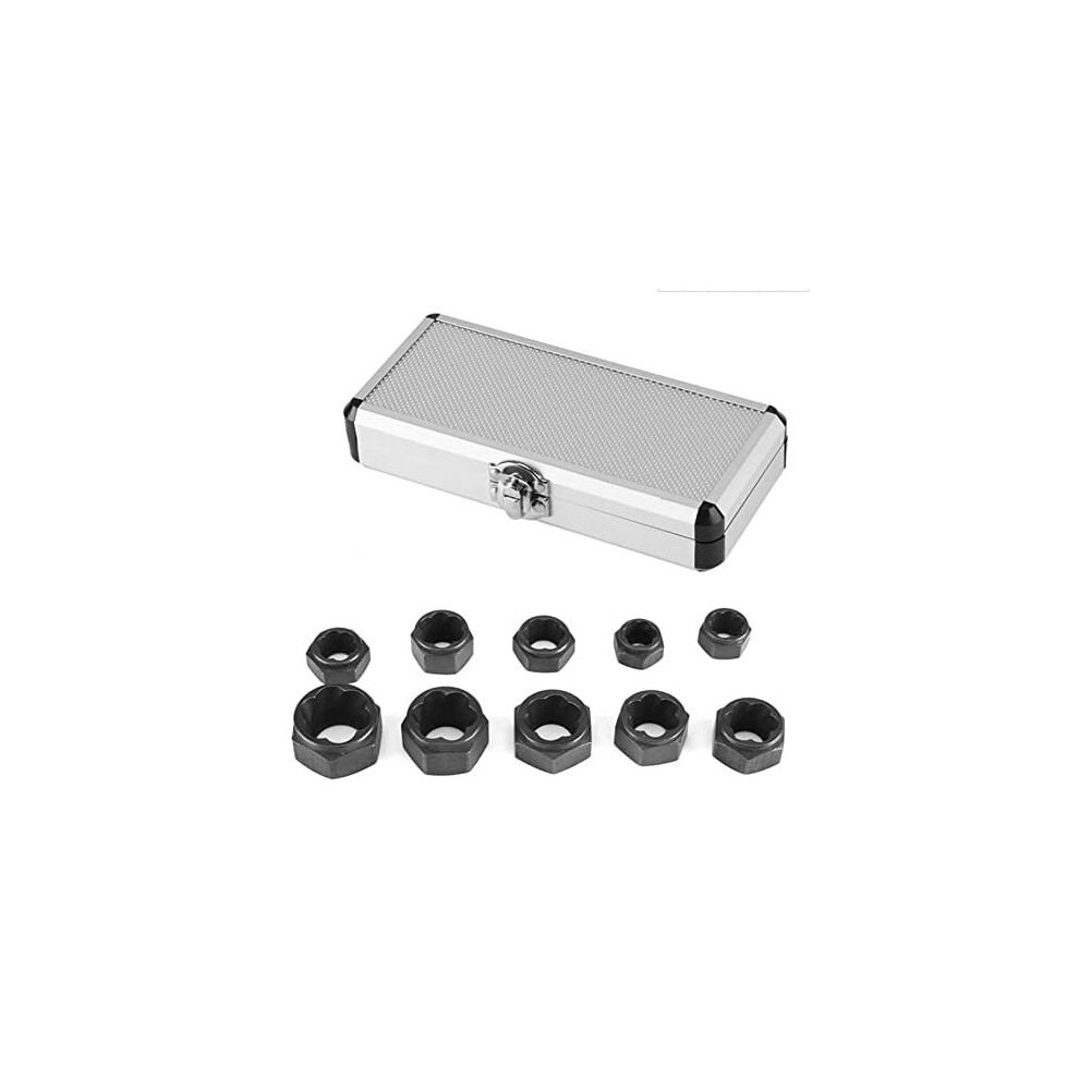 Impact Bolt And Nut Extractor Set,10Pcs/Set Remover Nut Extractor Socket Tool For Removing Damaged, Dead, Rusted, Rounded-Off Bolts, Nuts & Screws 743129612319