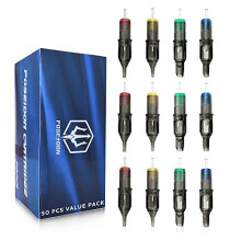 Poseidon Tattoo Cartridge Needles 50Pcs Assorted Mixed Size Round Liner Shader Magnum Curved/Round Mag 5rl 7rl 9rl 5rs 7rs 9rs 15m1 21m1 15cm 21cm