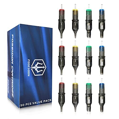 HAWINK Tattoo Cartridges Naalden Kit Professionele 50 STKS #12 Standaard 3RL 5RL 7RL 9RM 15RM Wegwerp Gemengde Tattoo Naald Ronde Liner Ronde Magnum EN02-50KIT-X