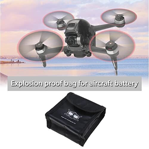 Drone Battery Safe Bag LiPo Battery Explosion-Proof Storage Protective Fireproof Case Compatible with FPV Combo Goggles V2 for 2 Batteries 1
