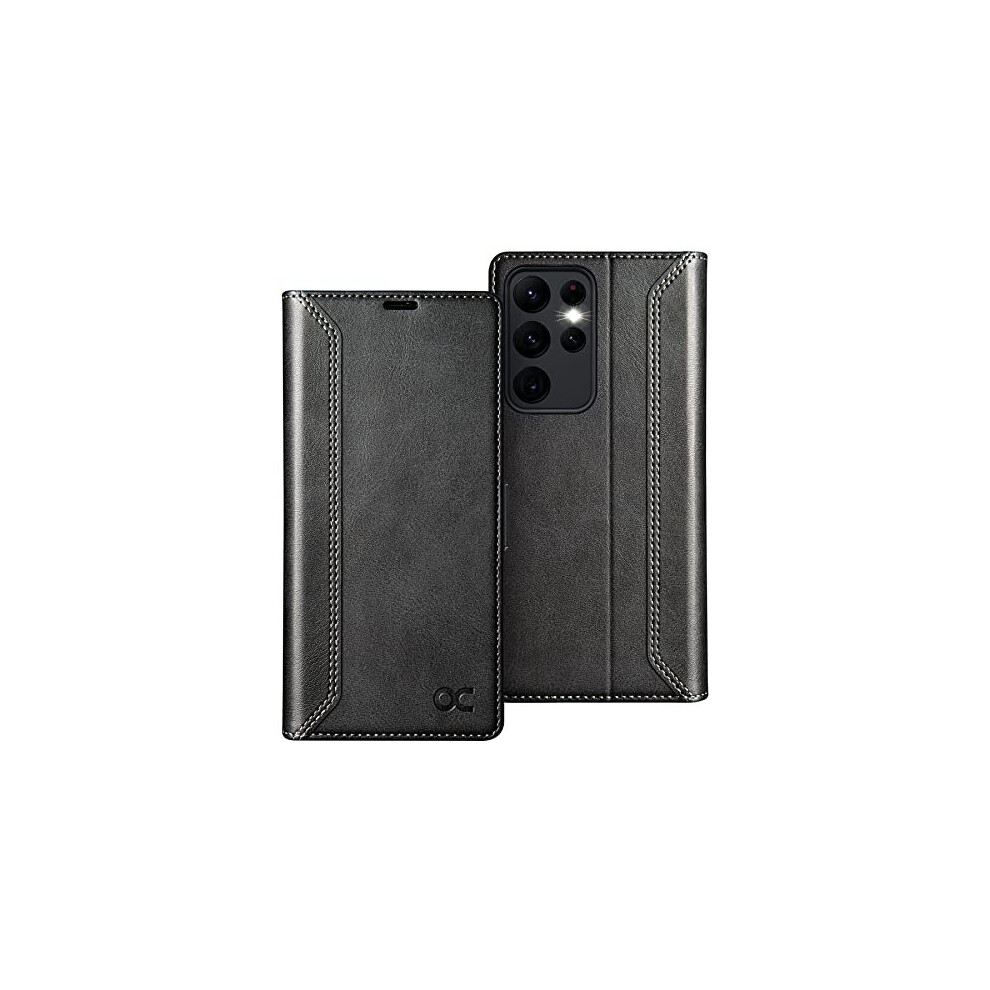 Ocase For Samsung Galaxy S23 Ultra Wallet Case,Pu Leather Flip Samsung Retro Case With Rfid Blocking Kickstand Card Holder Shockproof Phone Cover For Galaxy