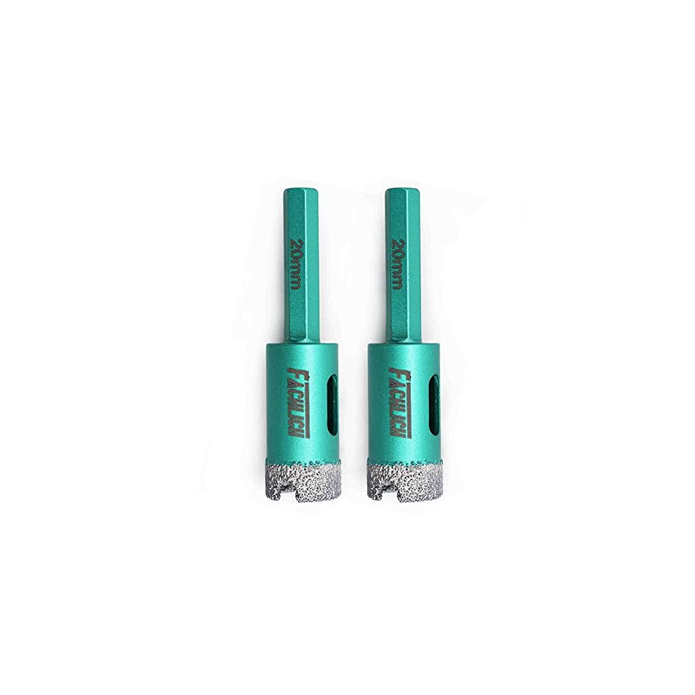 Diamond Core Drill Bits 20Mm 2Pk Porcelain Hole Saw With Hex Shank For Granite Marble Tile Porcelain Ceramic Hard Materials 791180070838