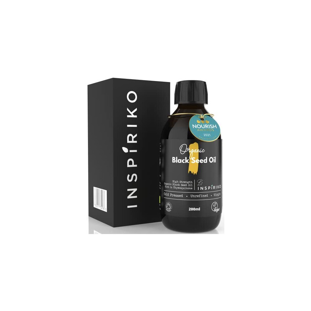 Inspiriko Seed Oil Organic Cold Pressed. Up To 5X% Strength Award Winning, Pure Nigella Sativa Oil - Known As Kalonji Oil, Cumin Seed Oil & Black