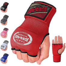 Farabi Kids Junior Inner Hand Wraps Gloves Easy Gel Padded Boxing Wraps with Wrist Wraps Pair (Red)