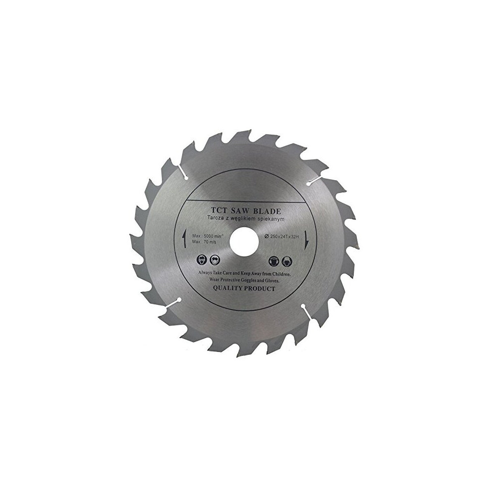 Circular Saw Blade (Skill Saw) 250mm x 32mm Bore (30mm & 28mm, 25.4mm With Reduction Rings) for Wood Cutting discs Circular 250mm x 32mm x 24 Teeth