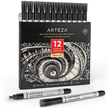 Marcatori Acrilici Arteza, Pacco da 12, Pennarelli Neri, Resistenti, Forniture Artistiche e di Fai da Te