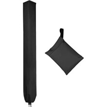 PATIO PLUS 12004 Large Rotary Washing Line Cover 16x16x180cm - 600D Oxford PVC, Waterproof, Wind-Resistant with Zip, Black