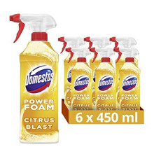 Power Foam Citrus Blast bleach-free toilet & bathroom cleaner upside down spray - Eliminates 99.99%* of germs - 6 x 450 ml