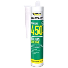 Everflex 450 Premium+ Builders Silicone Sealant - Suitable for Wood and All Windows Frames - White - 300 ml