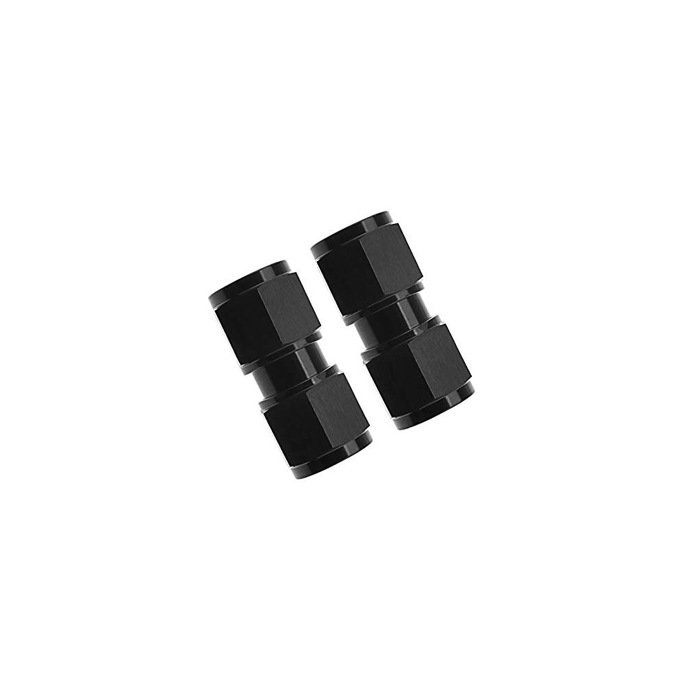 2Pcs An-6 Union Connector, An-6 Thread Coupler Aluminium Anodized (Female To Female) Fuel Hose Fitting Adapter 6973555822288