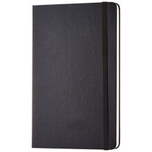 Classic Black Casebound Notebook with Elastic Closure, Blank / Plain, 240 pages, Large 13.4 x 1.7 x 21 cm
