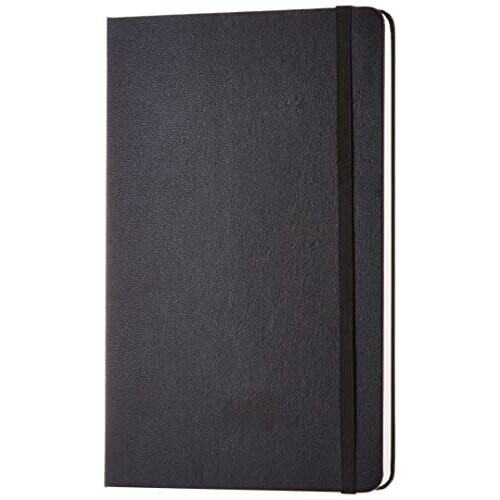 Amazon Classic Black Casebound Notebook with Elastic Closure, Blank / Plain, 240 pages, Large 13.4 x 1.7 x 21 cm