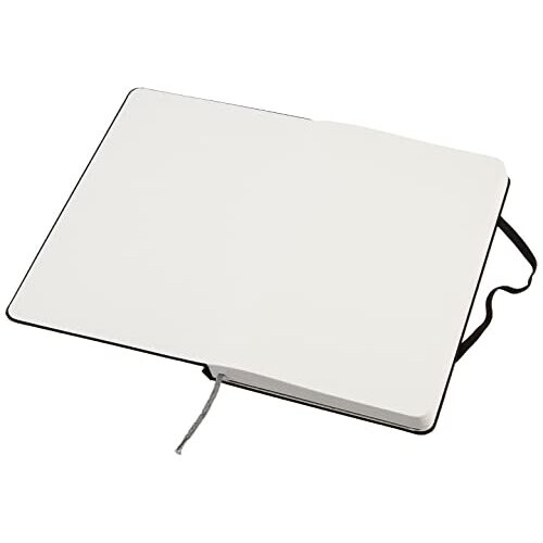 Amazon Classic Black Casebound Notebook with Elastic Closure, Blank / Plain, 240 pages, Large 13.4 x 1.7 x 21 cm 1