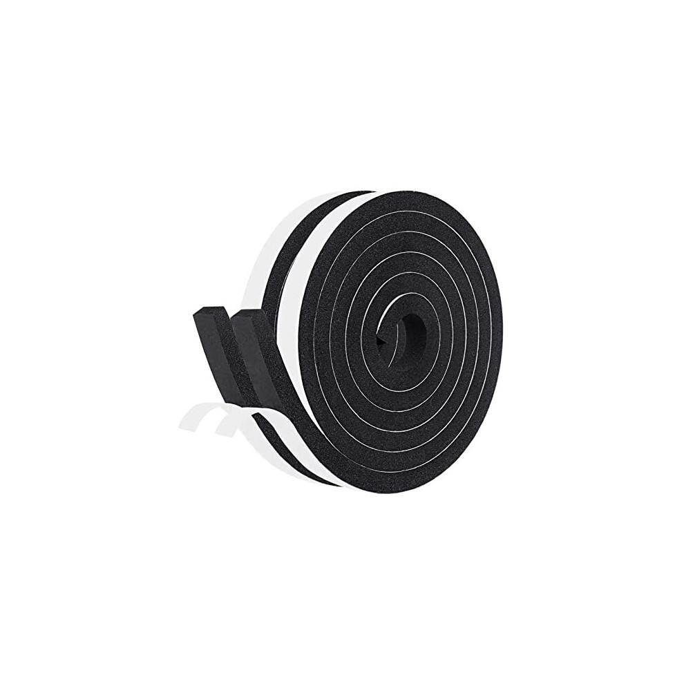 Door Seal Foam Tape 12Mm(W) X 12Mm(T) Home Window Door Draught Excluder Tape With Adhesive Automotive Weather Stripping, 2 Pcs Total 4M Long White 653846708786