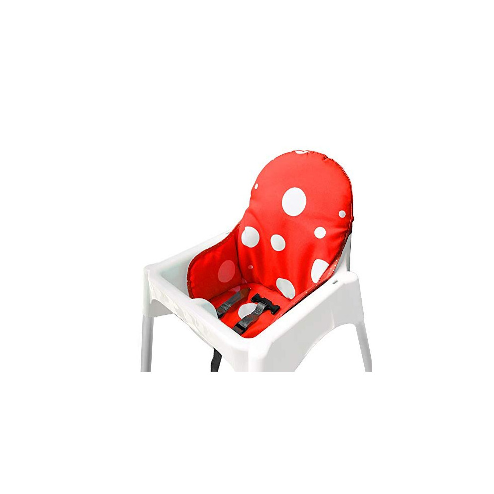 Zarpma Seat Covers Cushion For Ikea Antilop Highchair,Washable Foldable Baby Highchair Cushion Cotton Padded Insert For Ikea Child Chair (Red)