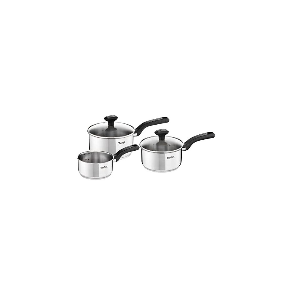 3 Piece Comfort Max, Stainless Steel Saucepan Set, Silver