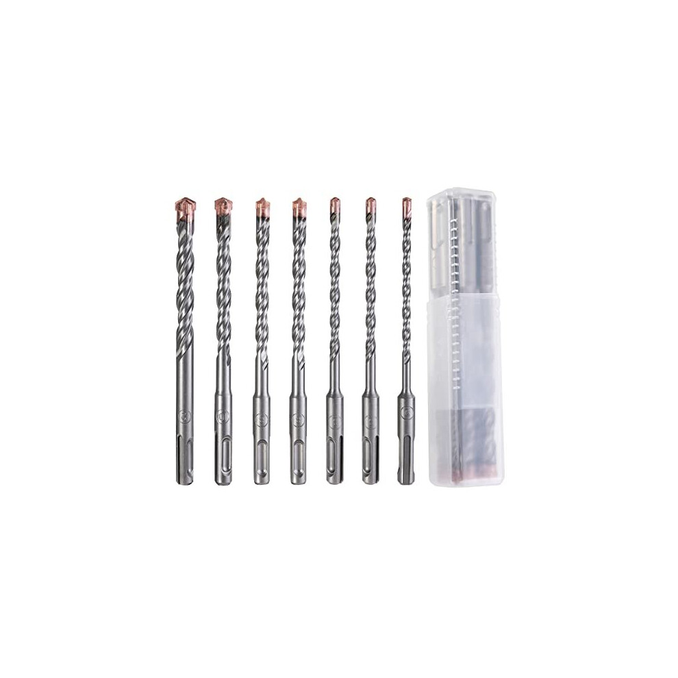 Sds-Plus Hammer Drill Bit, 7Pcs Cross Drill Bits, 4-Cutter Tungsten Carbide Tip Fully Hardened Tool For Concrete, Brick, Cement, Stone, Granite, 6438197840668