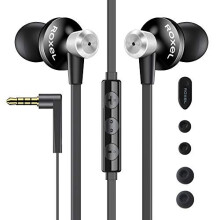 RX850 Noise Isolating Earphone with Mic and Remote Control, Powerful Bass, Replaceable Earbuds, In-Ear Headphones, Compatible with iPhone, iPad, MP3