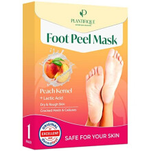 Foot Peel Mask with Peach by Plantifique - 1 Pack Foot Mask Dermatologically Tested - Repair Heels & Removes Dry Dead Skin for Soft Baby Feet -